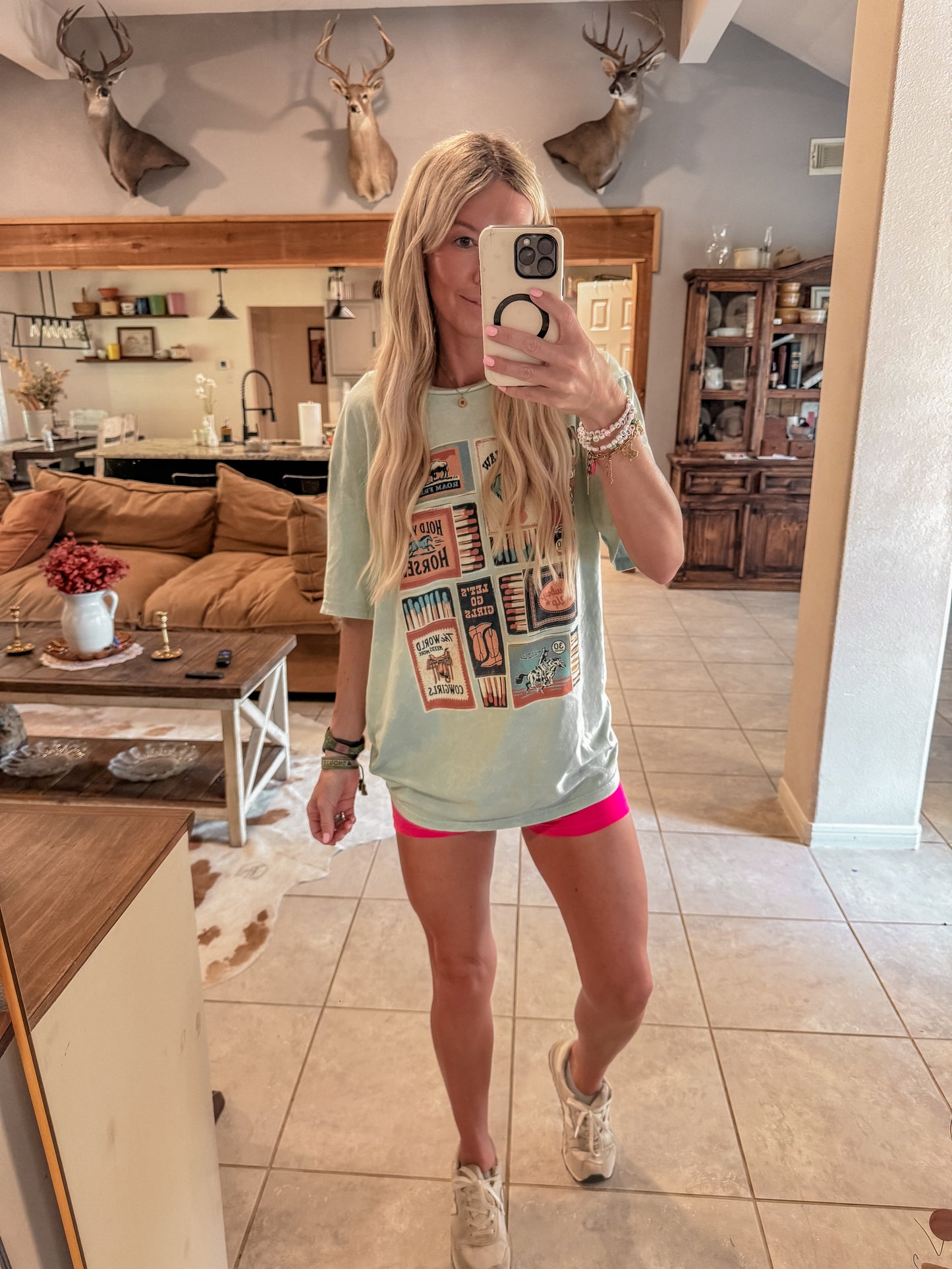The Western Matchbox Mineral Wash Tee (Mint)