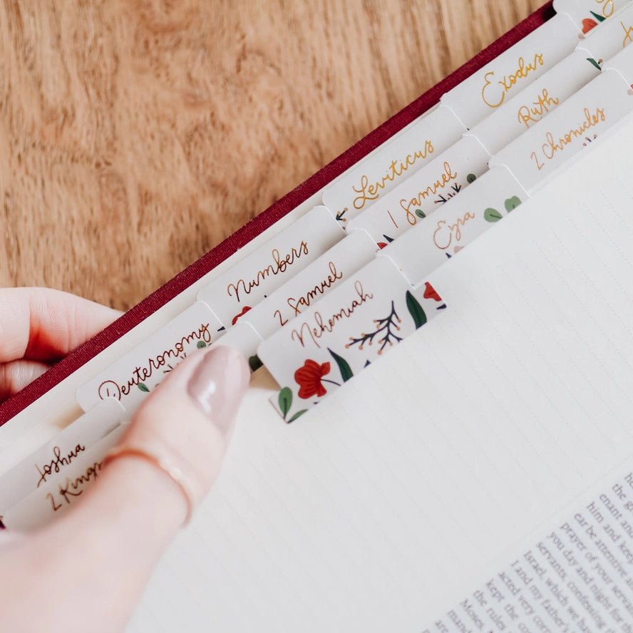 Rust Floral Bible Tabs - The Vintage Emmie