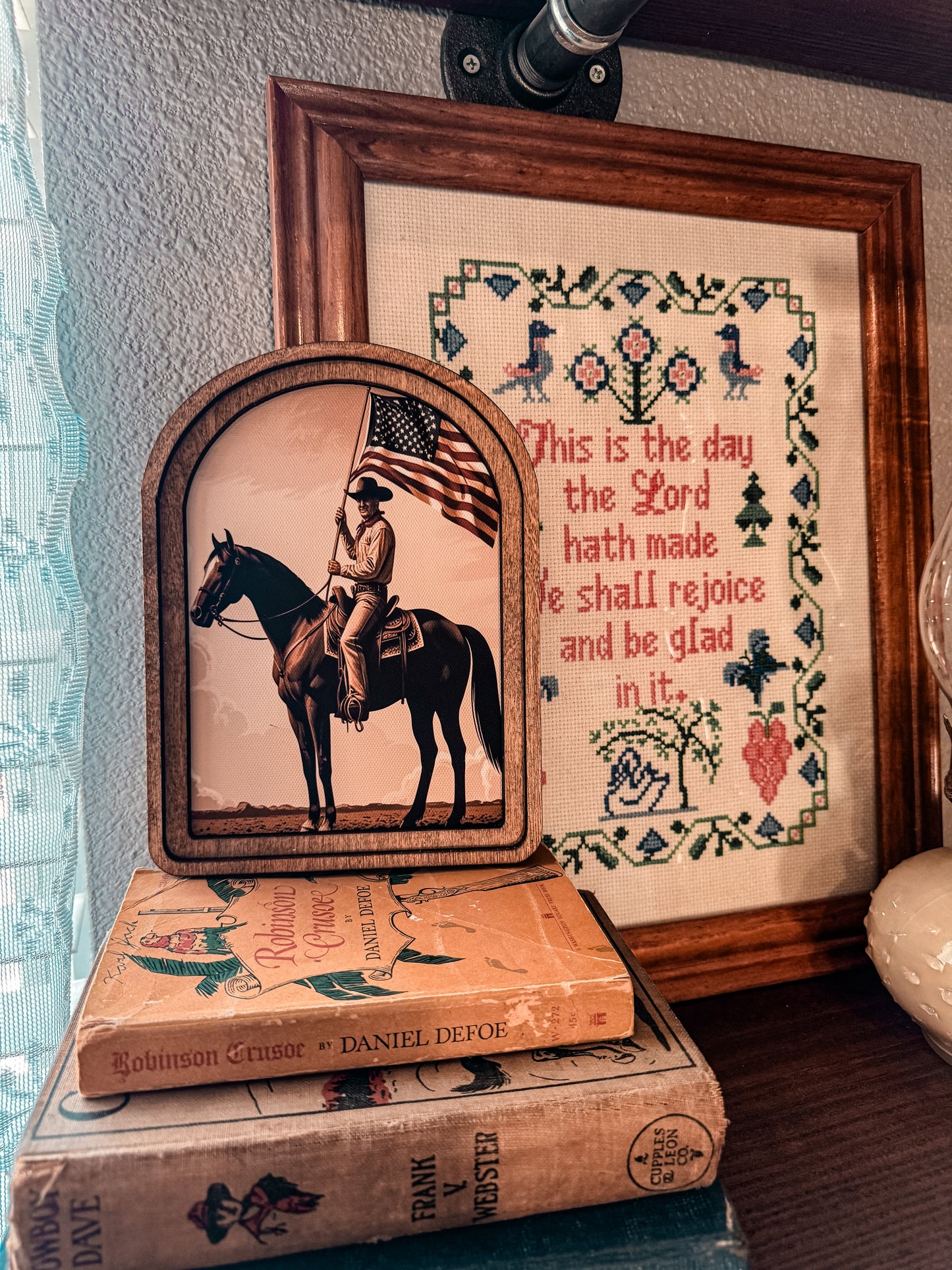 The Patriotic Cowboy Picture (Arch Top) - The Vintage Emmie