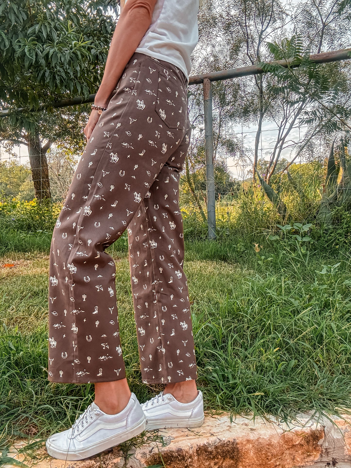 The Lockhart Cowboy Wide Leg Pants (Brown) - The Vintage Emmie