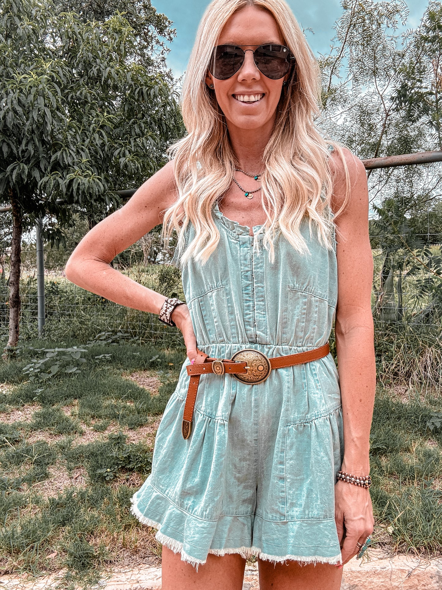 The Galloway Denim Romper (Light Wash) - The Vintage Emmie