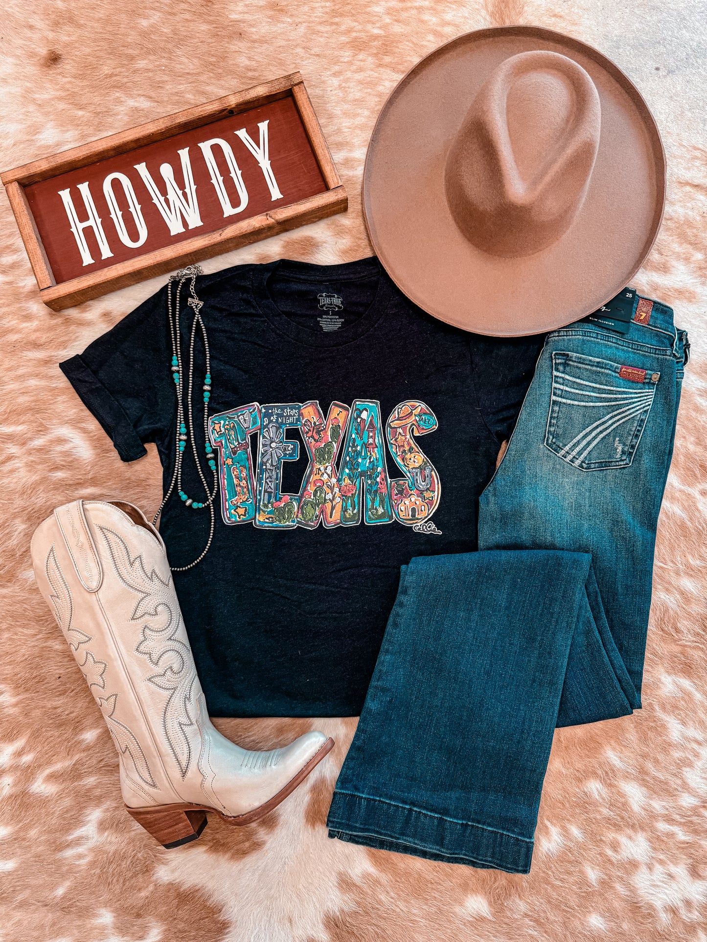 The All Things Texas Tee By Callie Ann (Black) - The Vintage Emmie