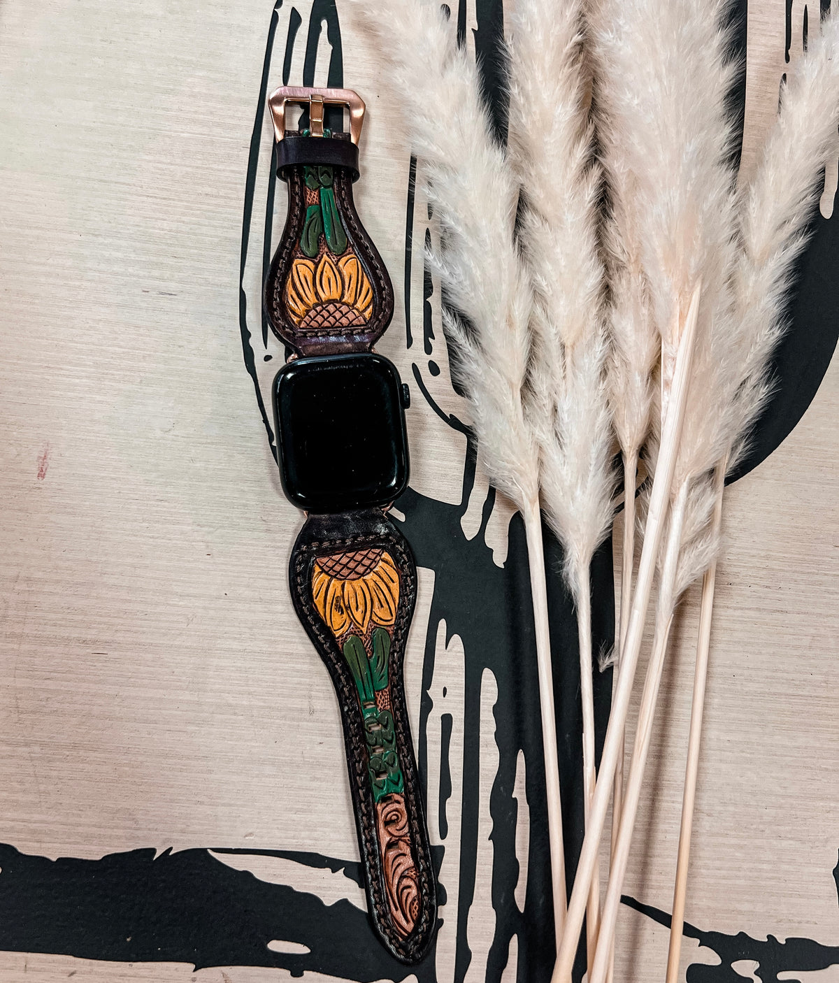 The Ole Mattie Leather Watchband (Cactus Sunflower) - The Vintage Emmie