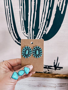 The Oval Authentic Turquoise Earrings