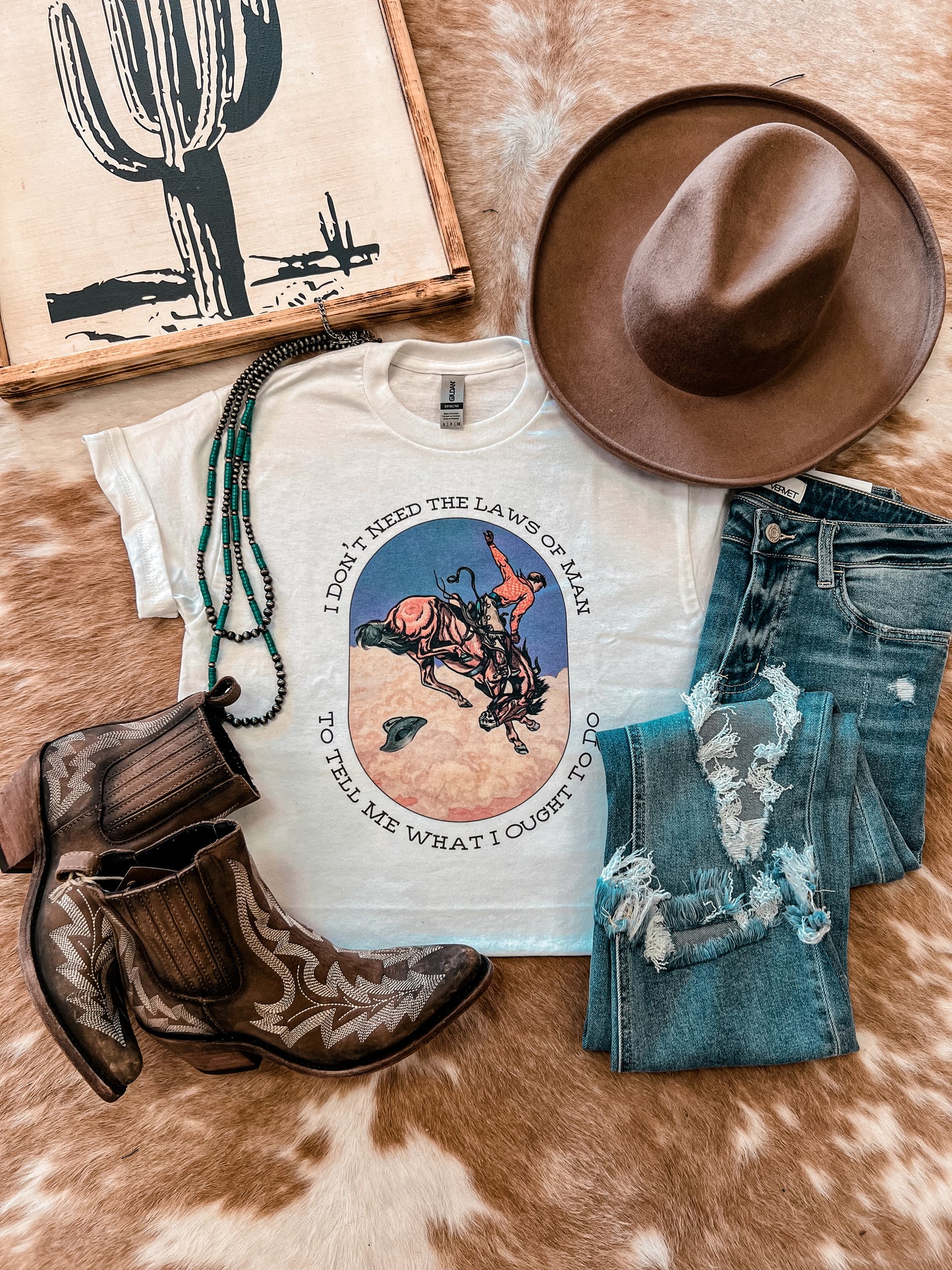 Laws Of Man Tee (White) - The Vintage Emmie