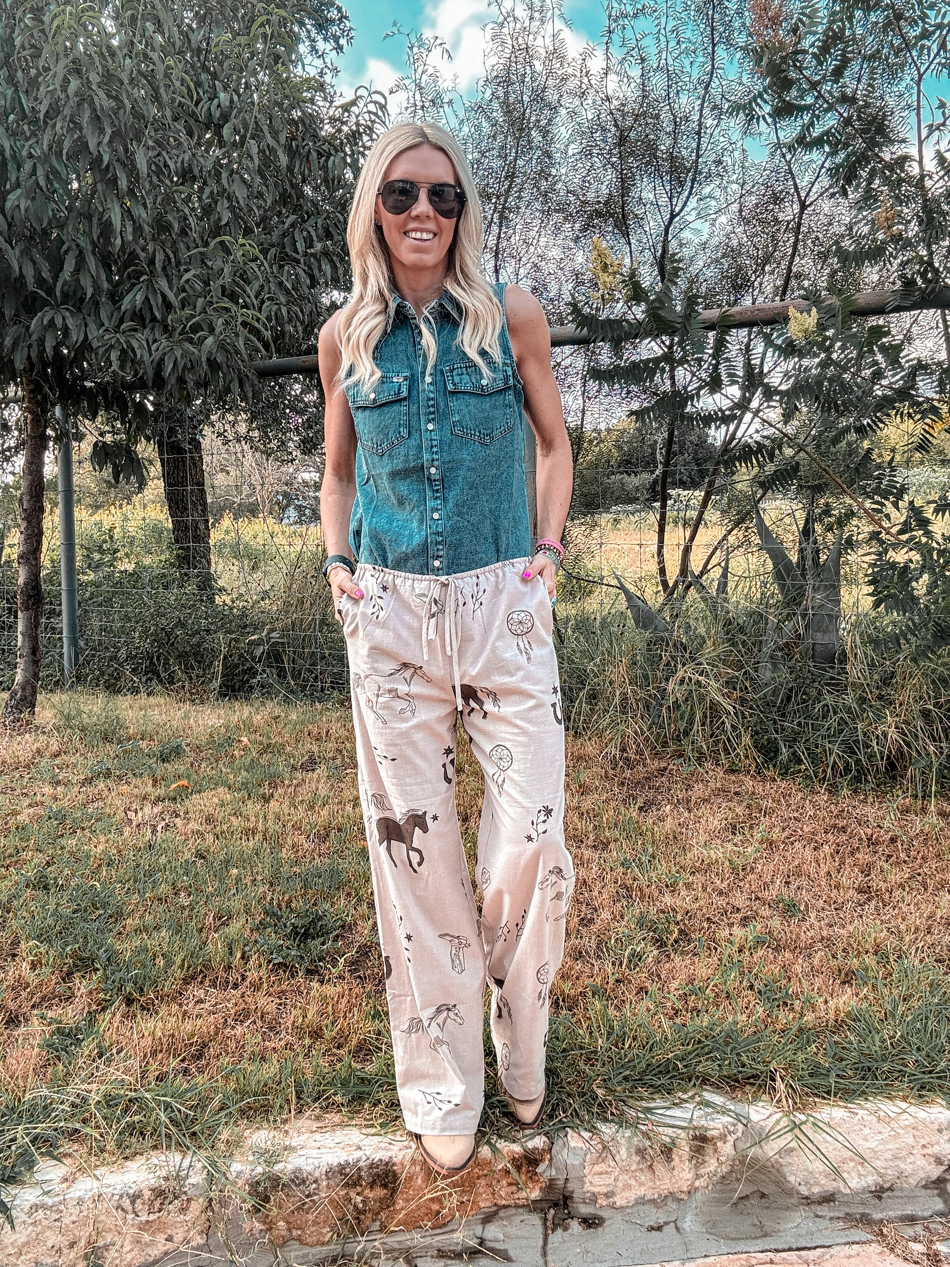 The Utopia Western Linen Pants (Grey) - The Vintage Emmie