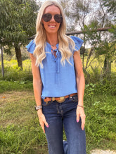 The Denison Embroidered Top (Blue)