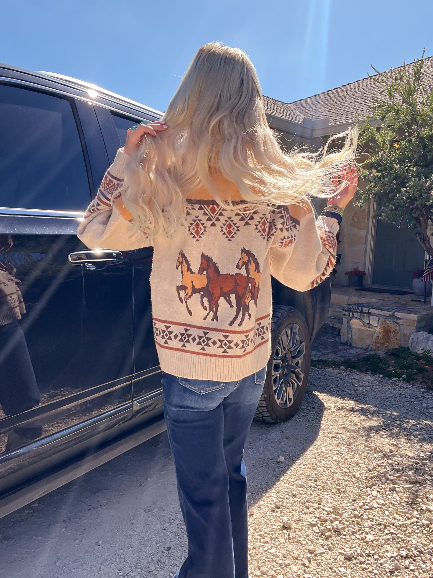 The Cheyenne Horse Cardigan