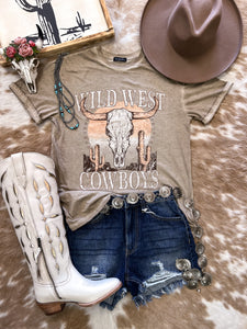 Wild West Cowboys Mineral Wash Tee (Taupe)