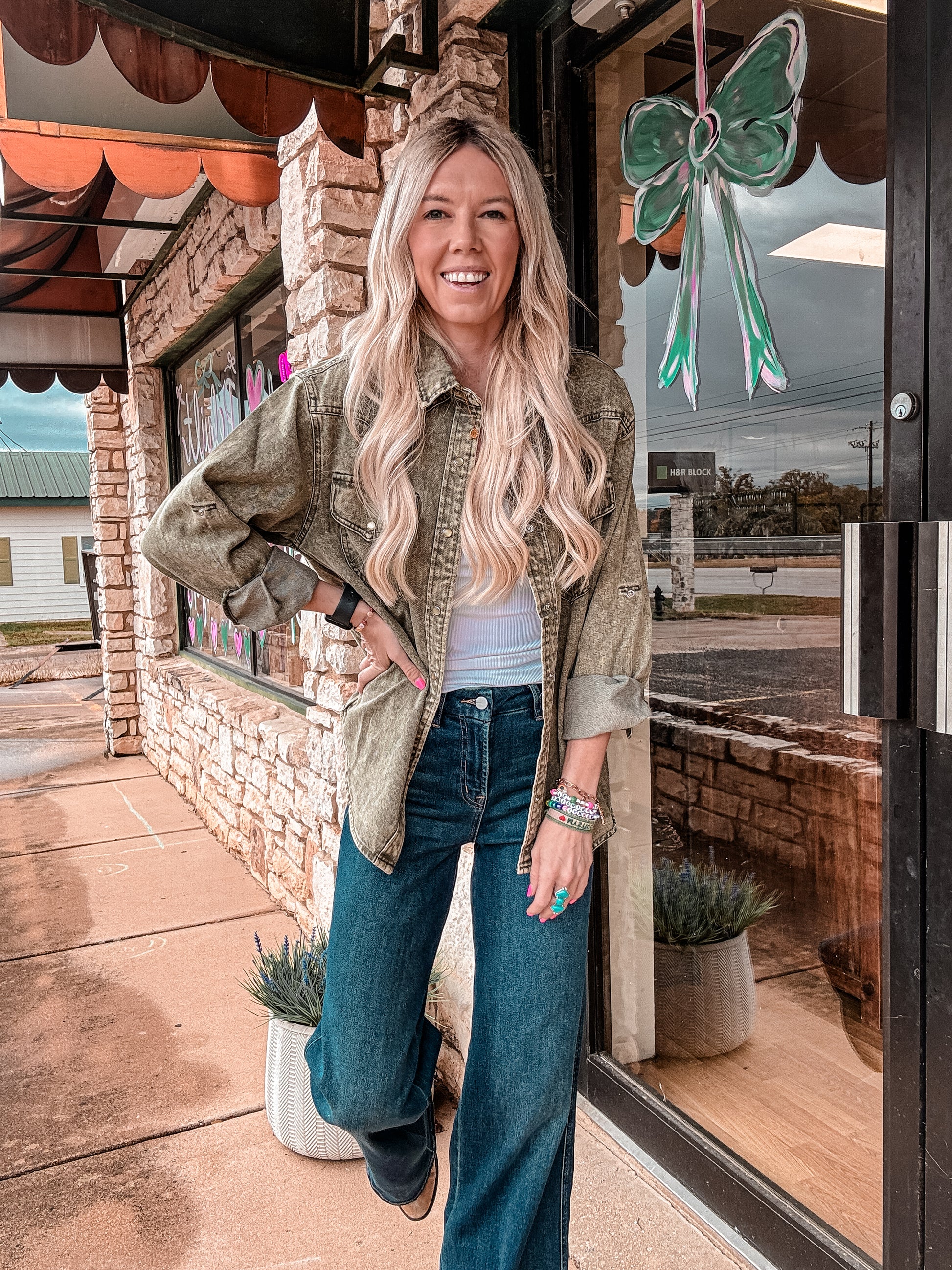 The Dewville Mineral Washed Pearl Snap Top - The Vintage Emmie