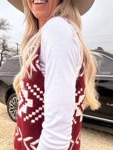 The Emory Sweater Vest (Red Aztec) - The Vintage Emmie