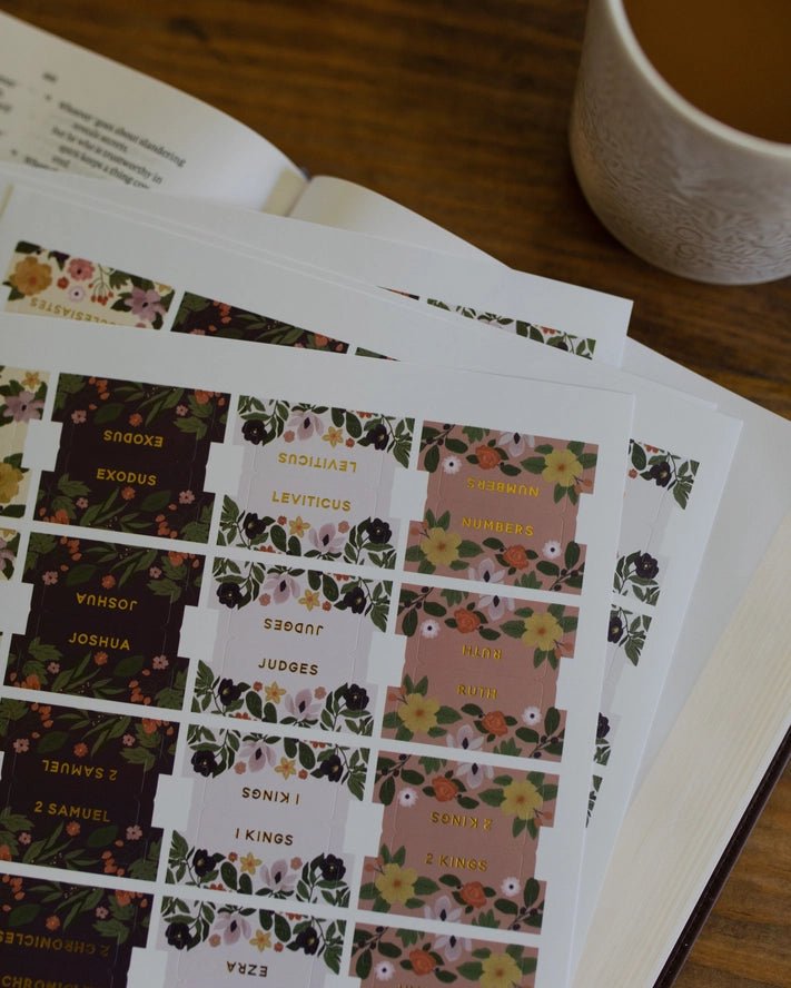 Magnolia Floral Bible Tabs | 76 Tabs - The Vintage Emmie