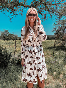 The Denison Western Print Dress