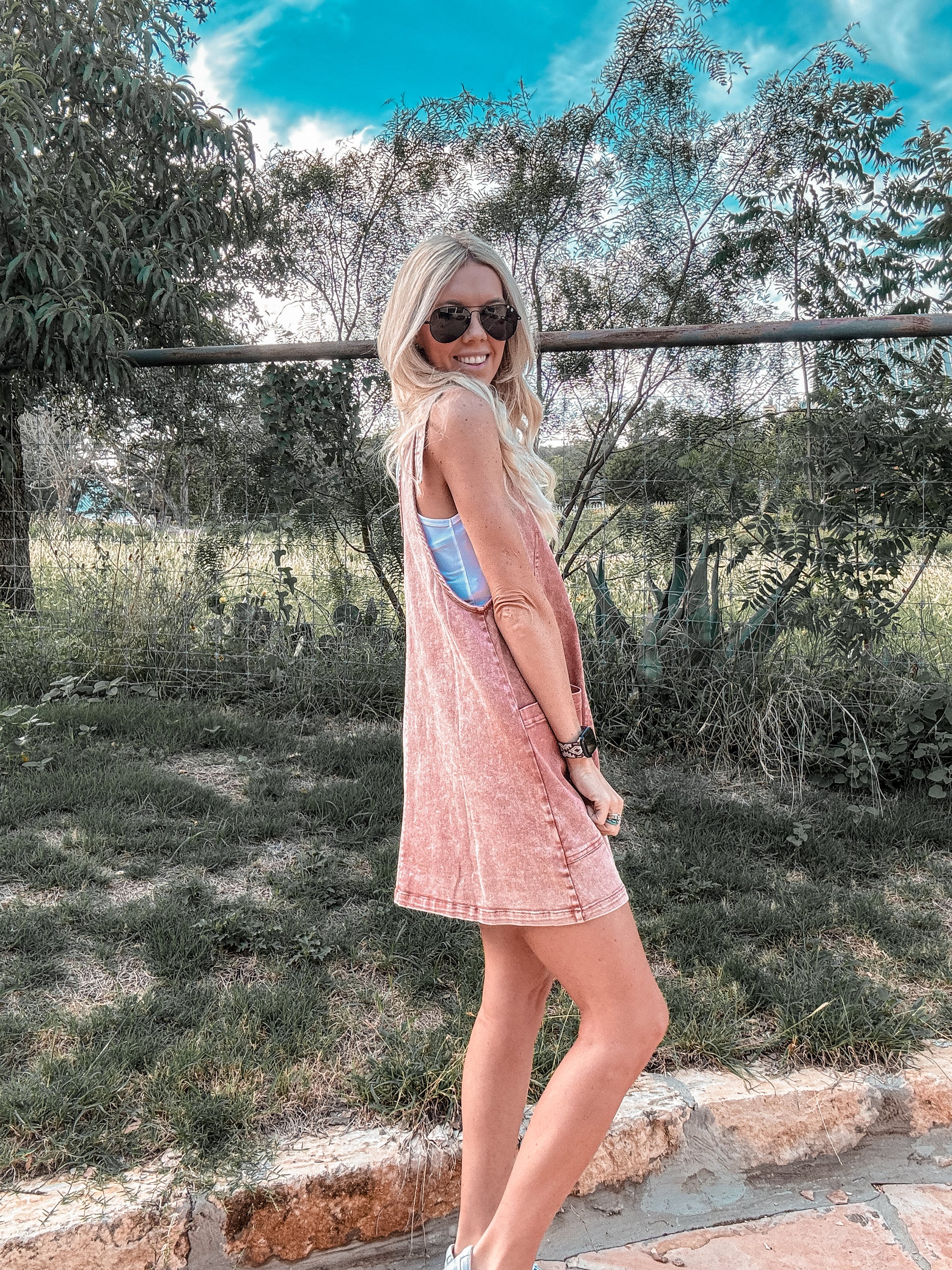 The Dixieland Overall Dress (Clay) - The Vintage Emmie