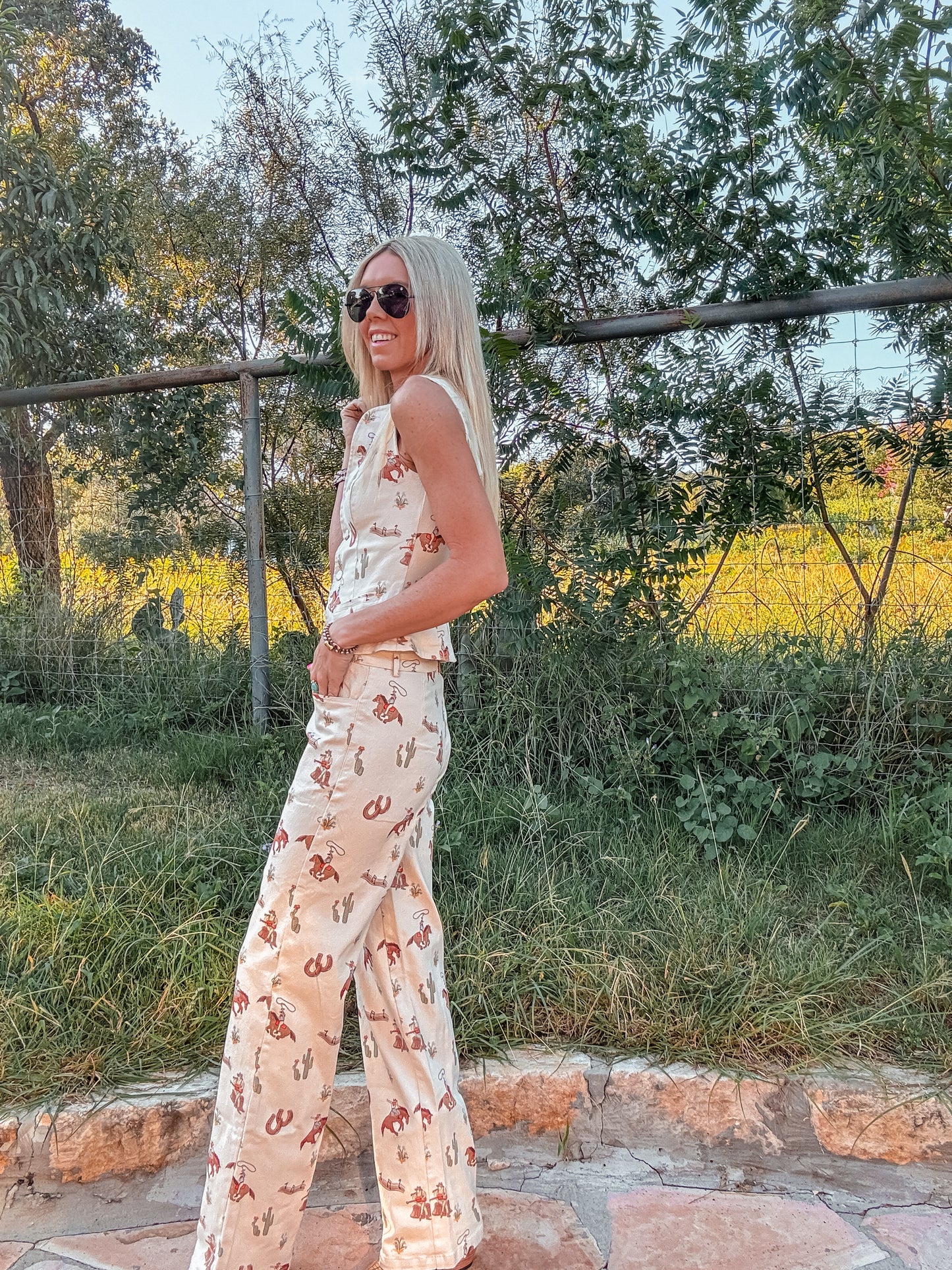 The Pipe Creek Cowgirl Pants (Cream) - The Vintage Emmie