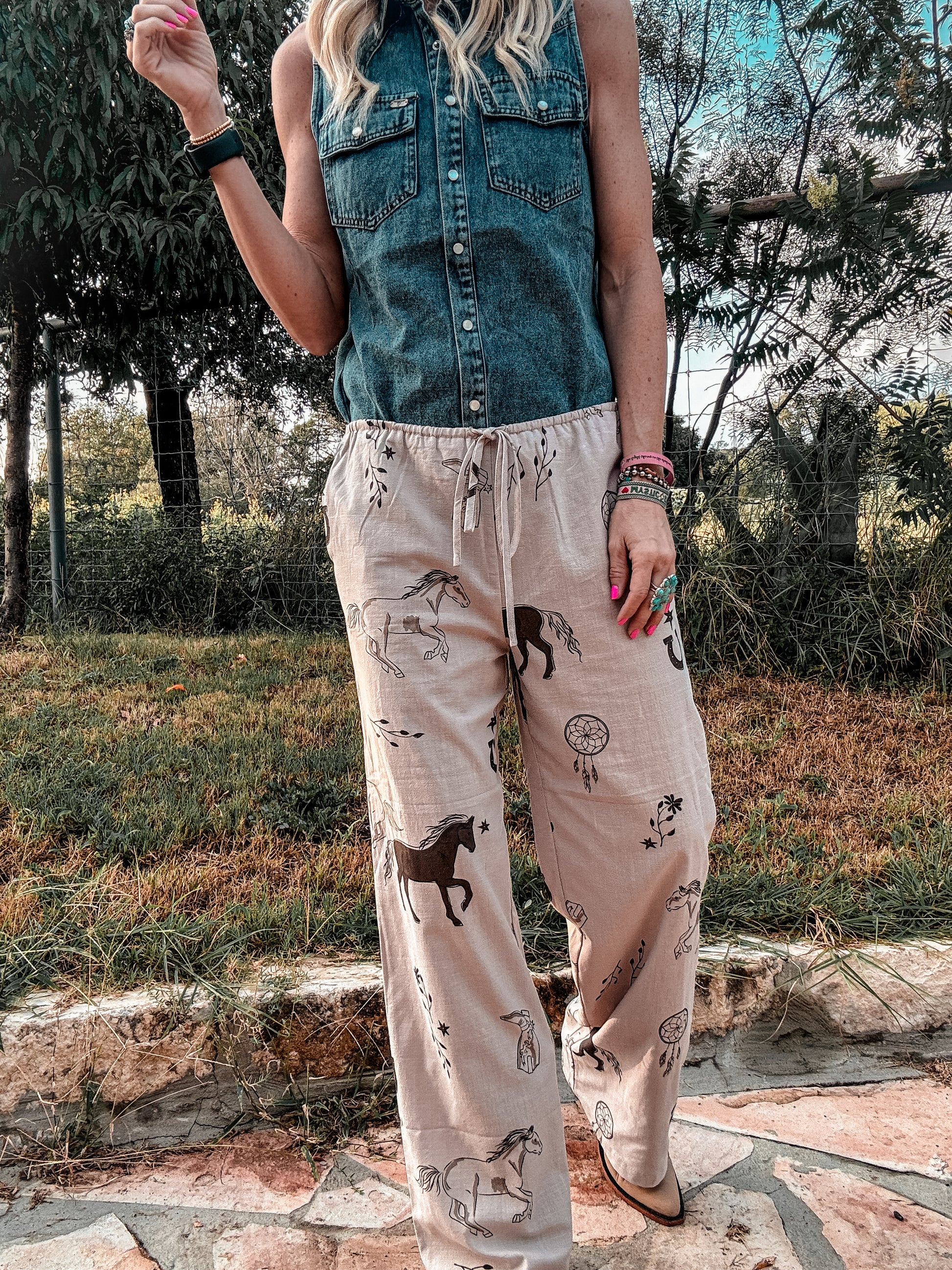 The Utopia Western Linen Pants (Grey) - The Vintage Emmie