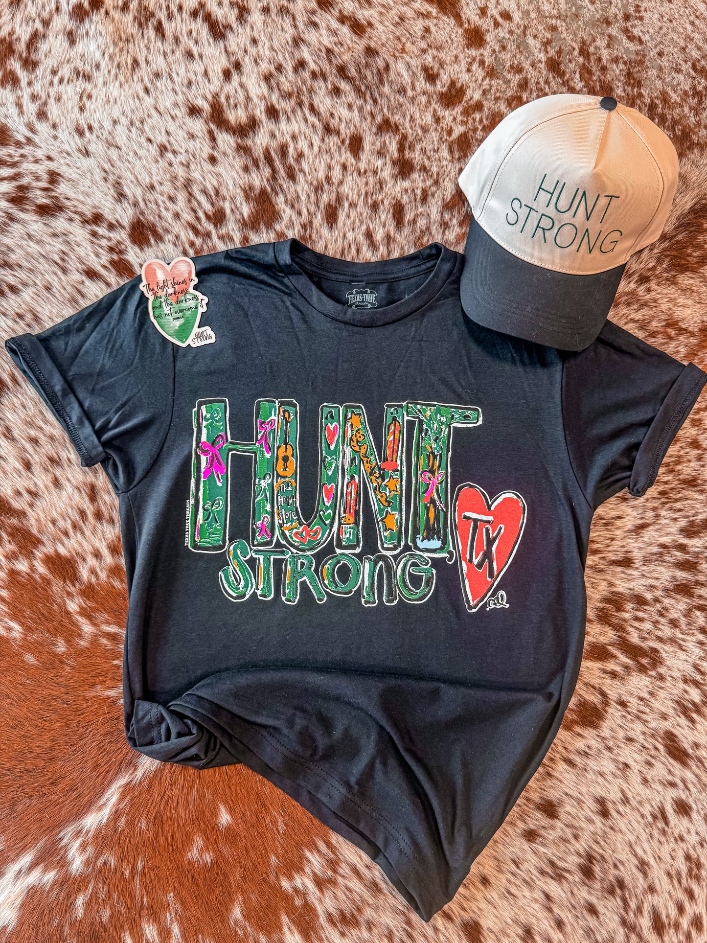 Hunt Strong Tee (New Design) on Black - The Vintage Emmie