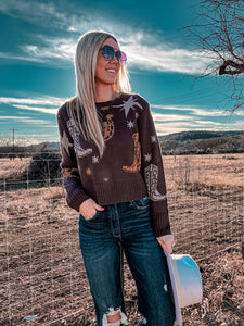 The Clyde Metallic Cowboy Sweater (Brown)