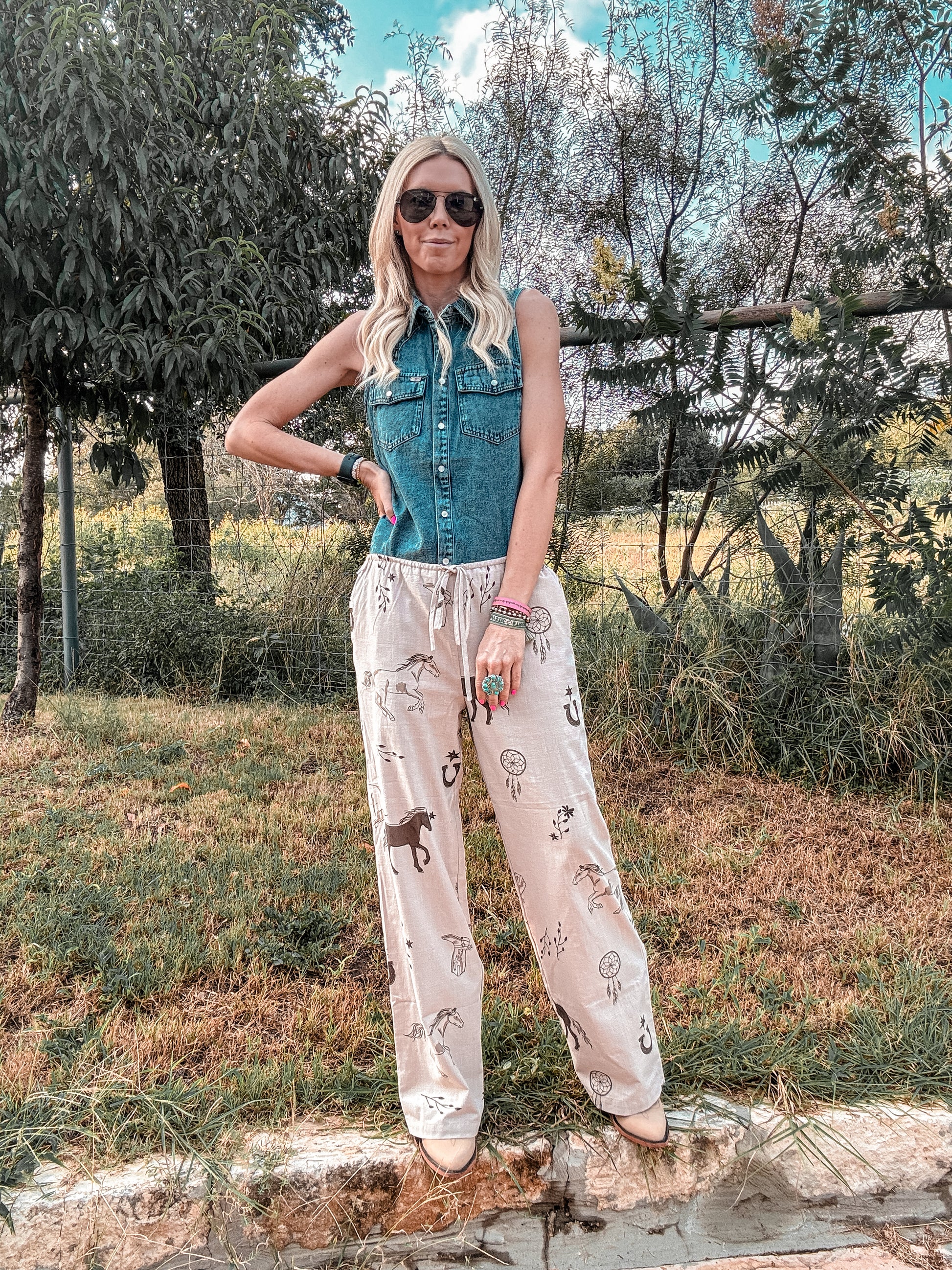 The Utopia Western Linen Pants (Grey) - The Vintage Emmie