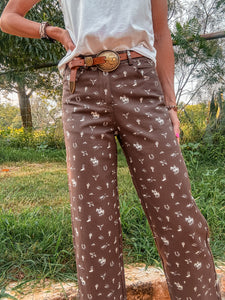 The Lockhart Cowboy Wide Leg Pants (Brown)