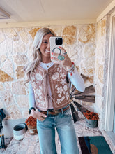 The Van Court Floral Vest (Tan) - The Vintage Emmie