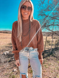 The Bristol Cropped Sweater (Camel)