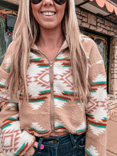 The Durham Cropped Sherpa Jacket (Tan Multi)