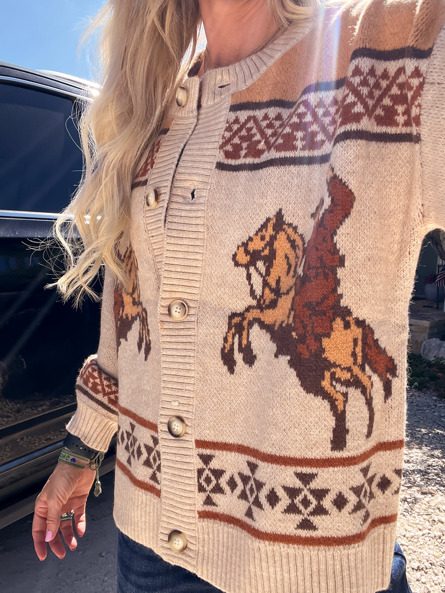 The Cheyenne Horse Cardigan