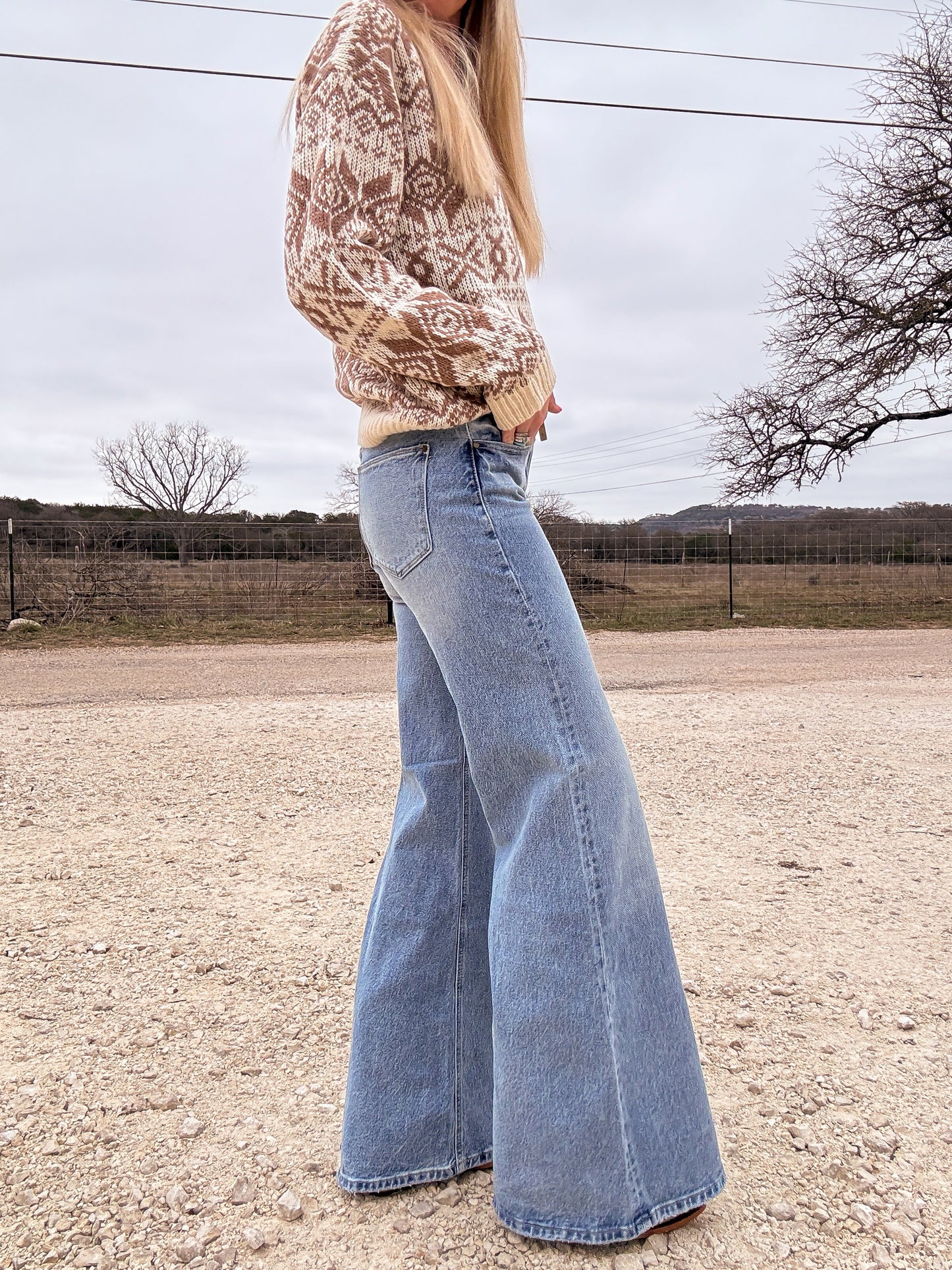 The The Tecula Wide Leg Denim Jeans (Medium Wash) - The Vintage Emmie