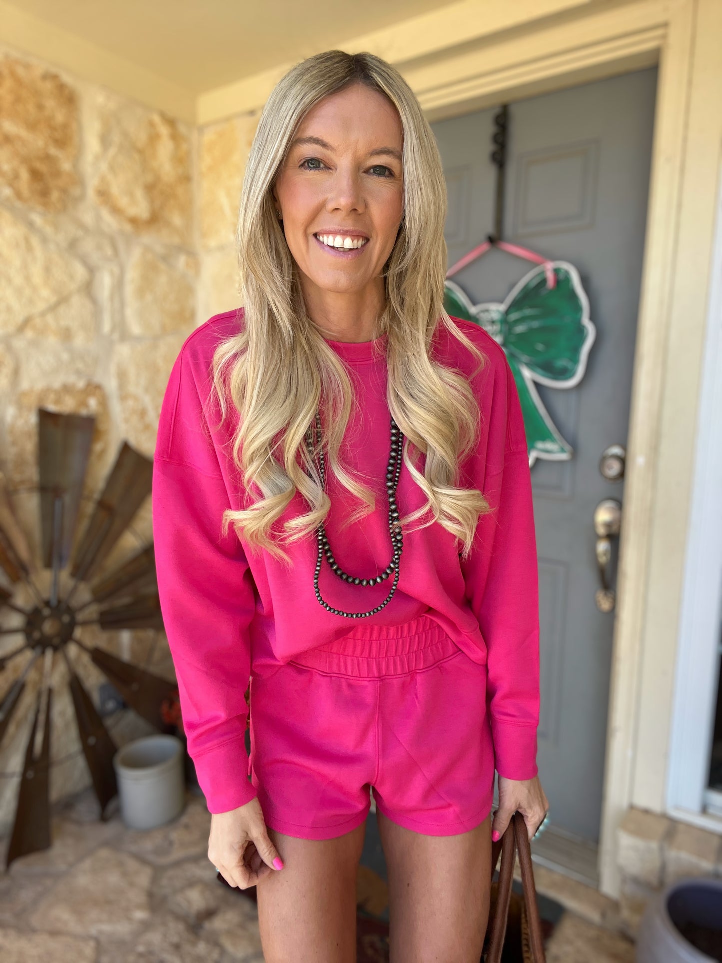 The Smyer 2 Piece Set (Hot Pink) - The Vintage Emmie