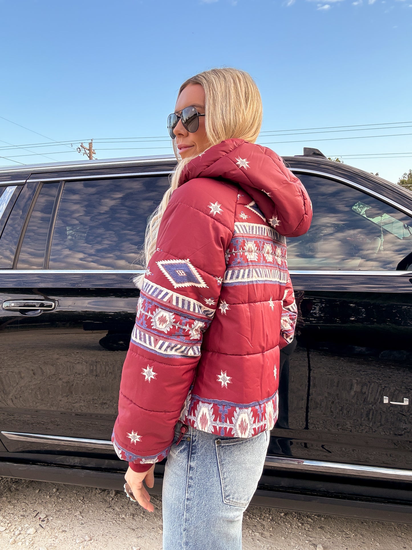 The Atlee Aztec Puffer Jacket - The Vintage Emmie