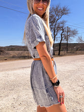 The Sabinal Oversized T-Shirt Dress (Washed Denim)