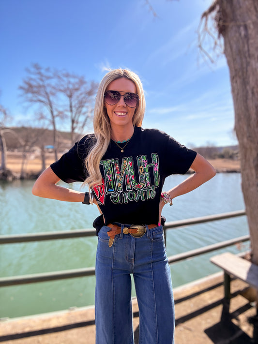 Hunt Strong Tee (New Design) on Black - The Vintage Emmie