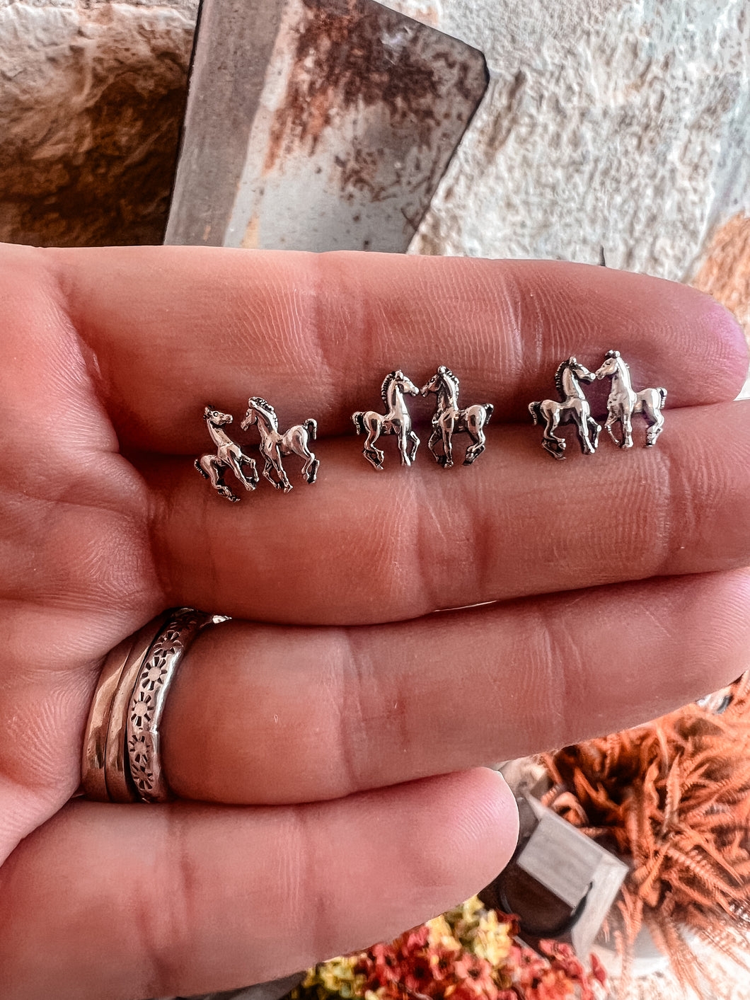 Mini Sterling Silver Horse Earrings