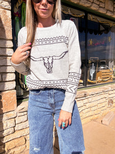 The Austin Longhorn Sweater (Grey)