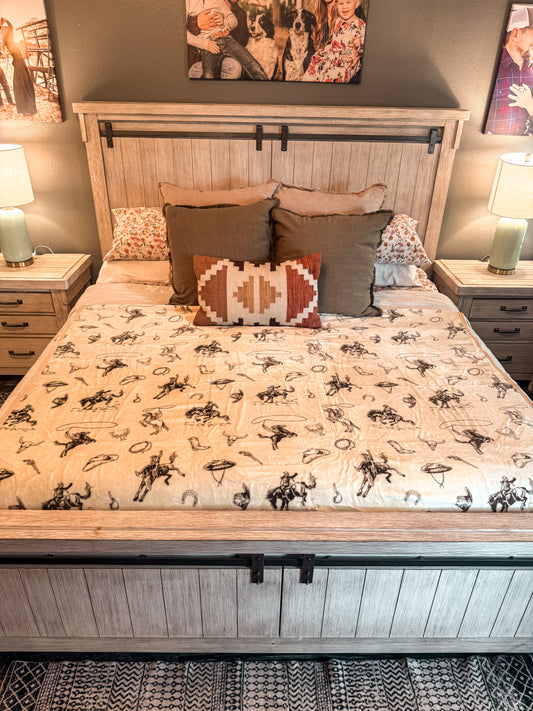 The Lasso Cowboy Throw Blanket (Queen) - The Vintage Emmie