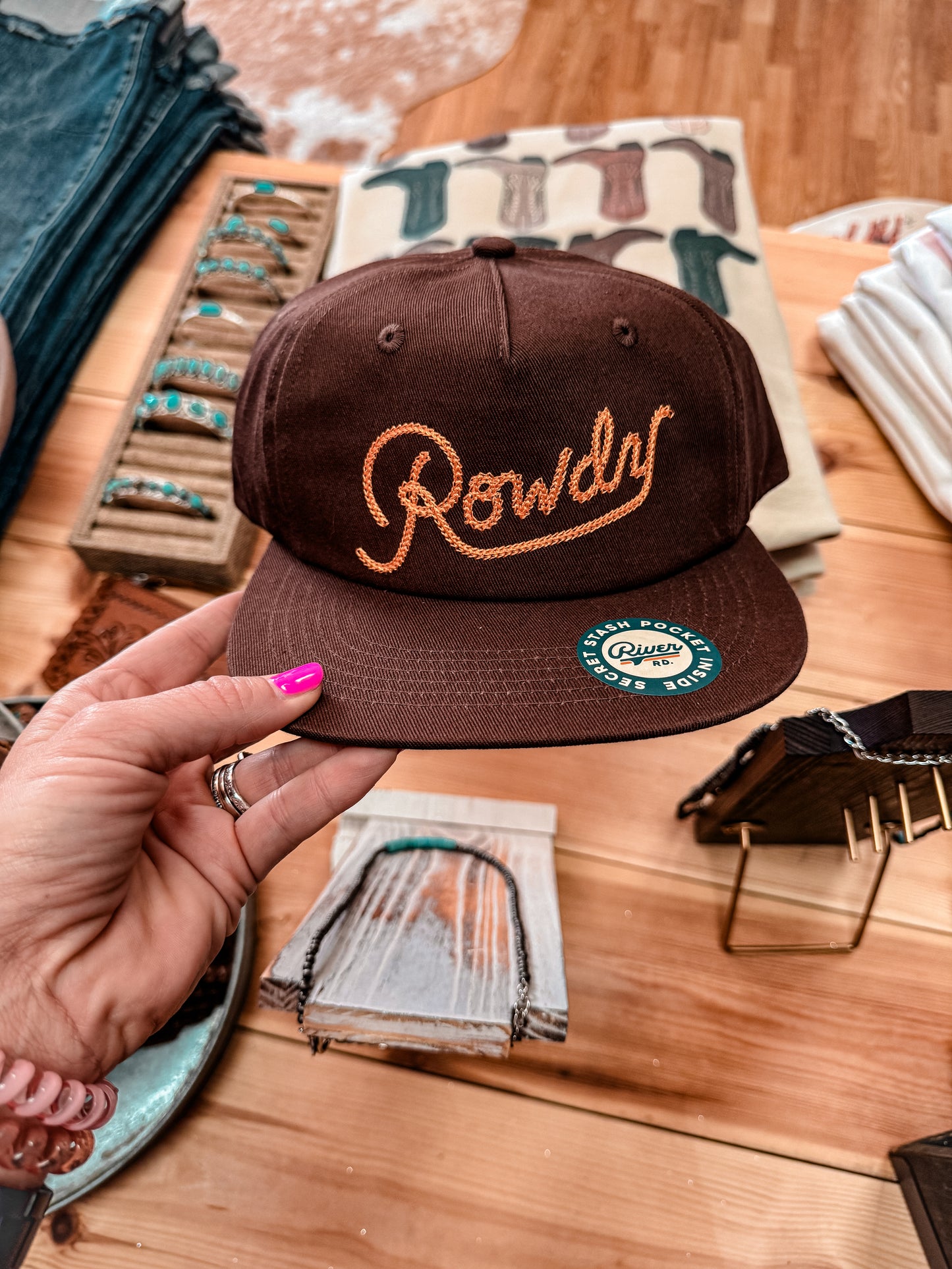 Rowdy Snapback Hat (Brown) - The Vintage Emmie
