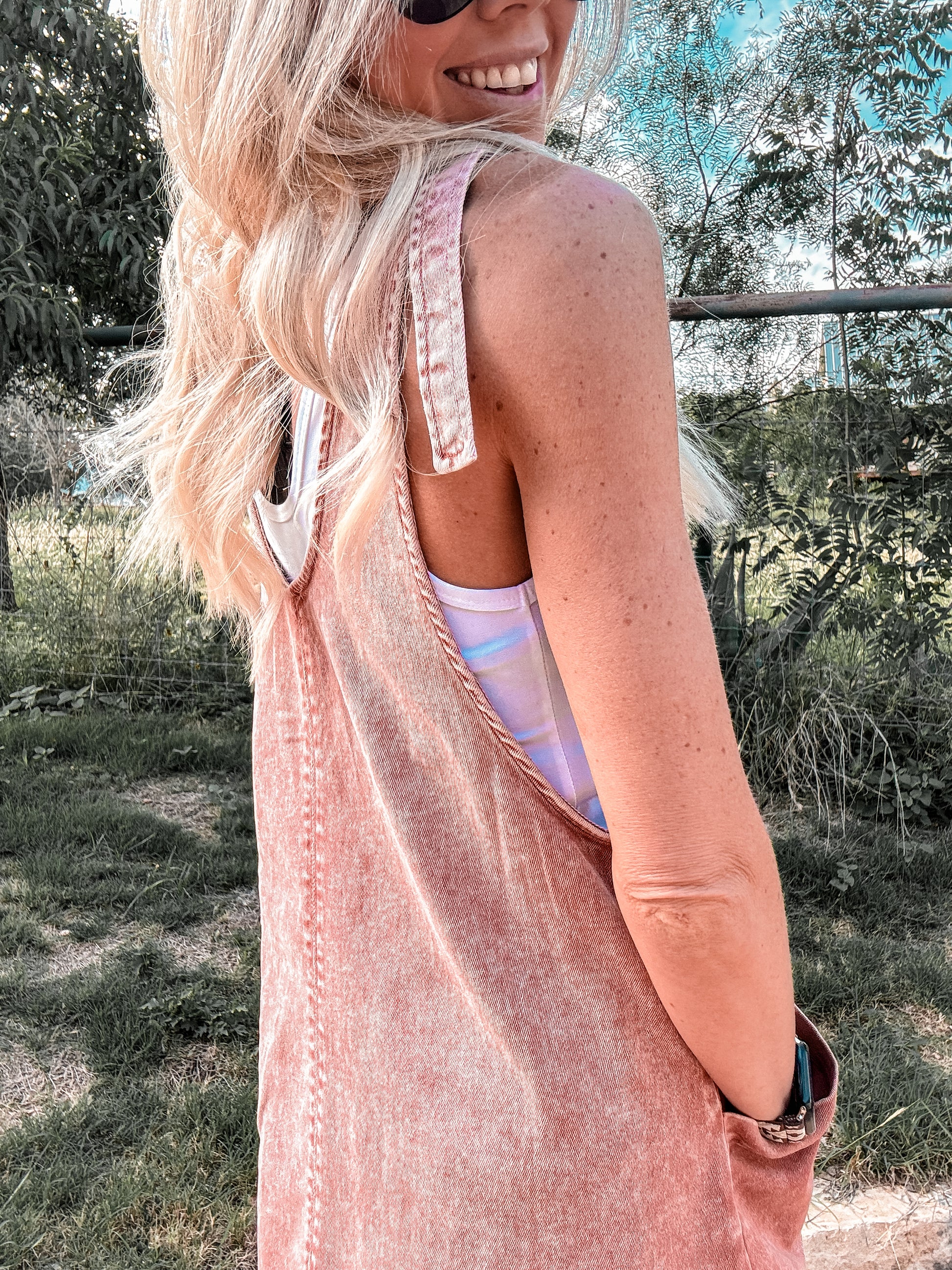 The Dixieland Overall Dress (Clay) - The Vintage Emmie