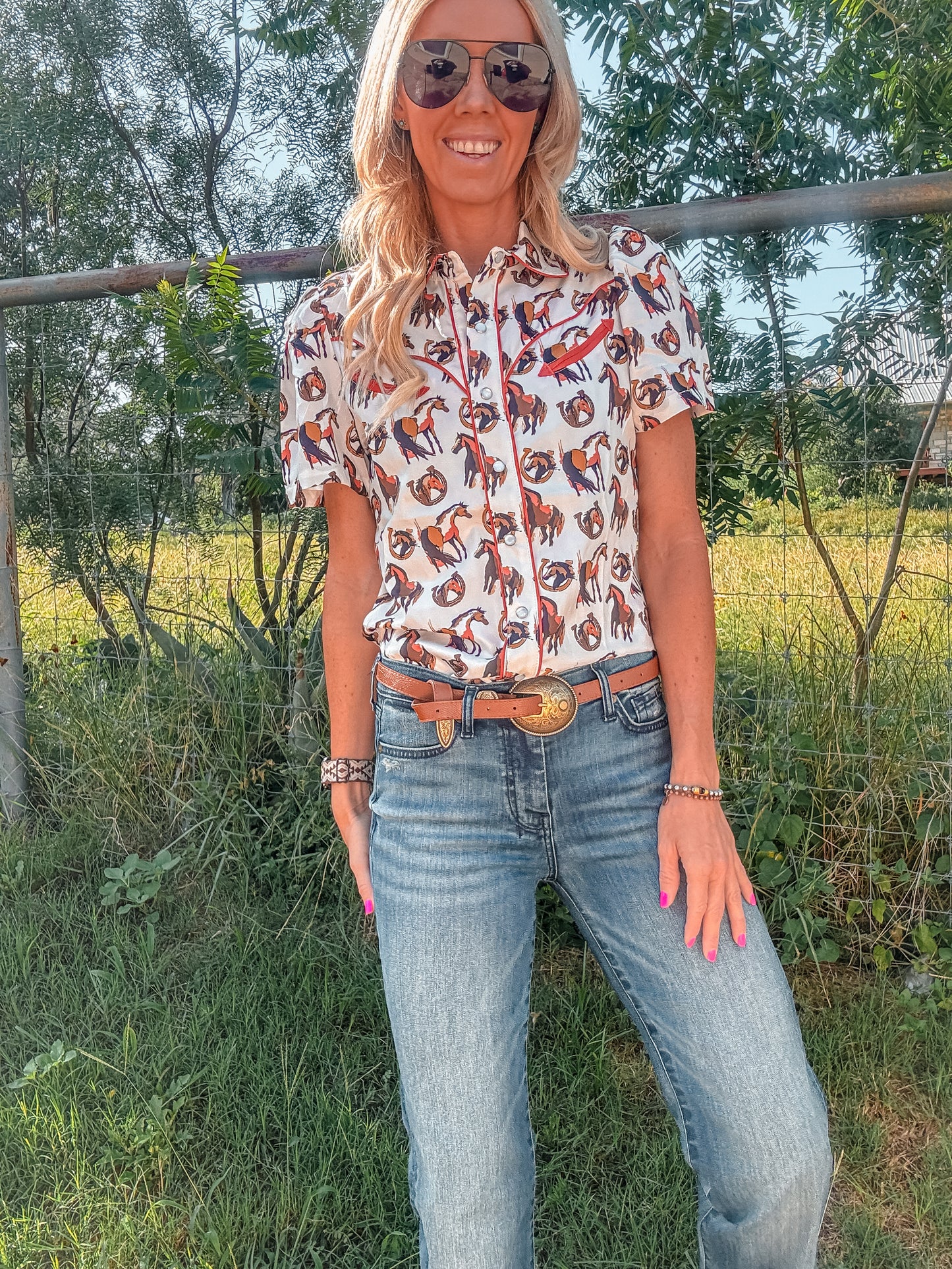 The Olimto Horse Button Down - The Vintage Emmie