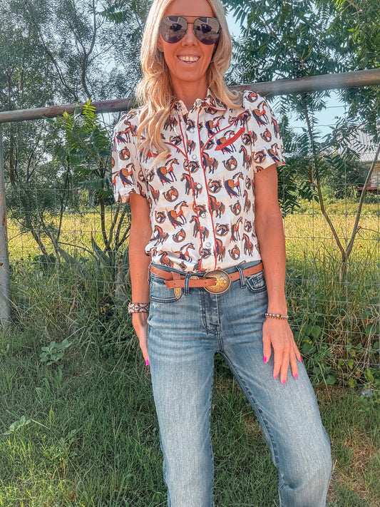 The Olimto Horse Button Down - The Vintage Emmie