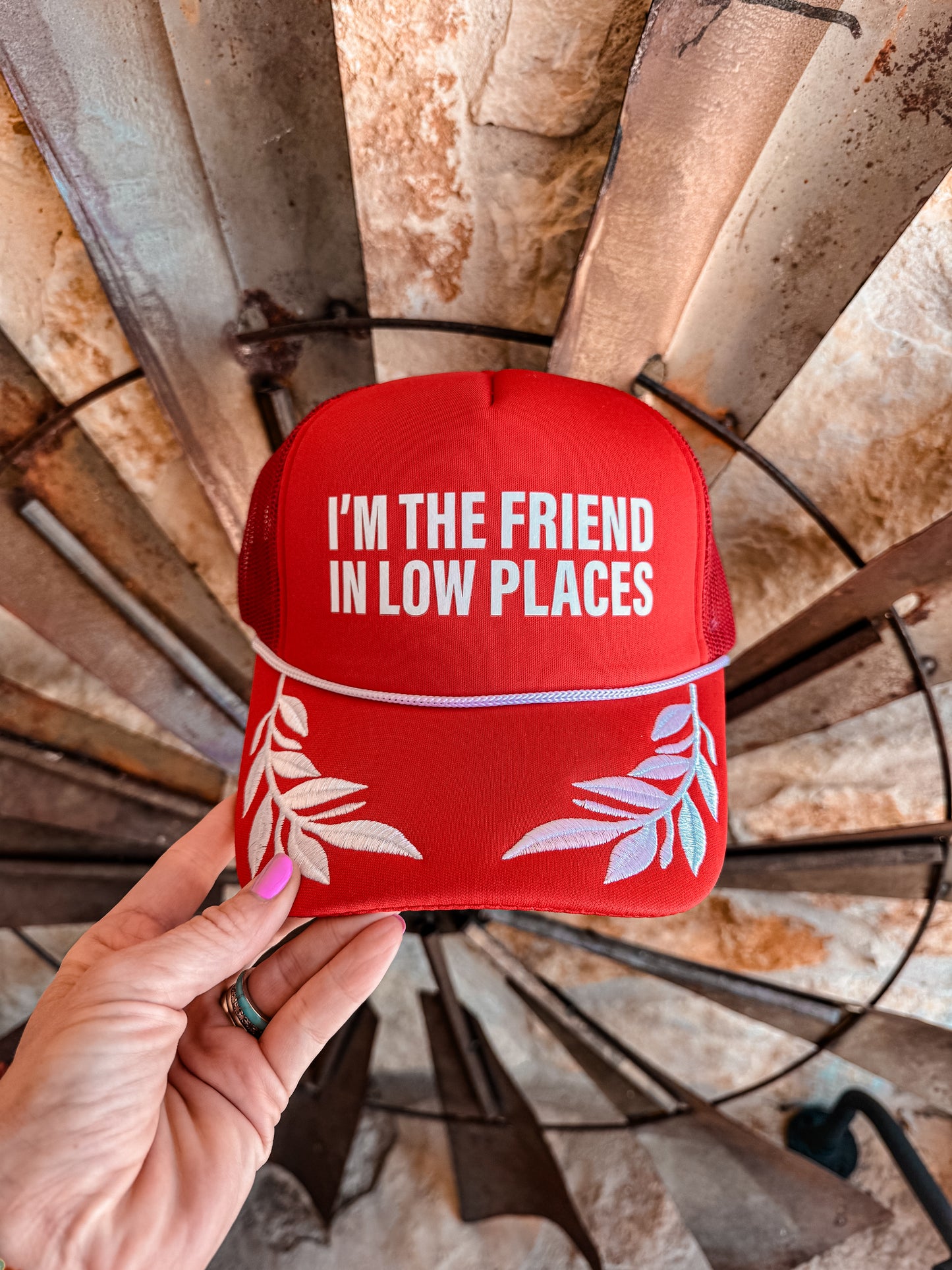 I'm The Friend In Low Places Hat (Red) - The Vintage Emmie