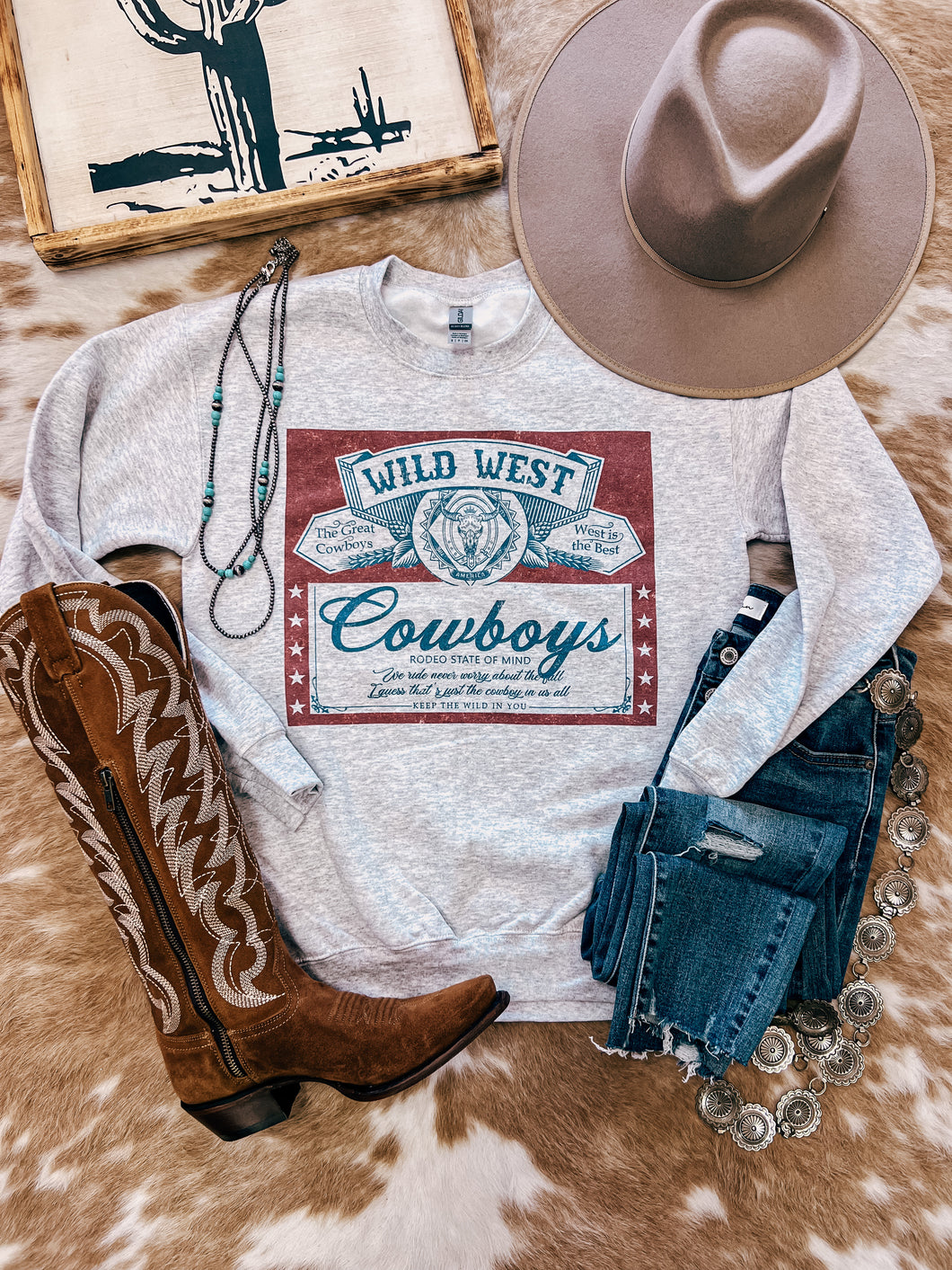 Wild West Cowboys Sweatshirt (Ash)