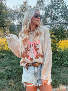 The Cameron Cowboy Boot Sweater (Tan)