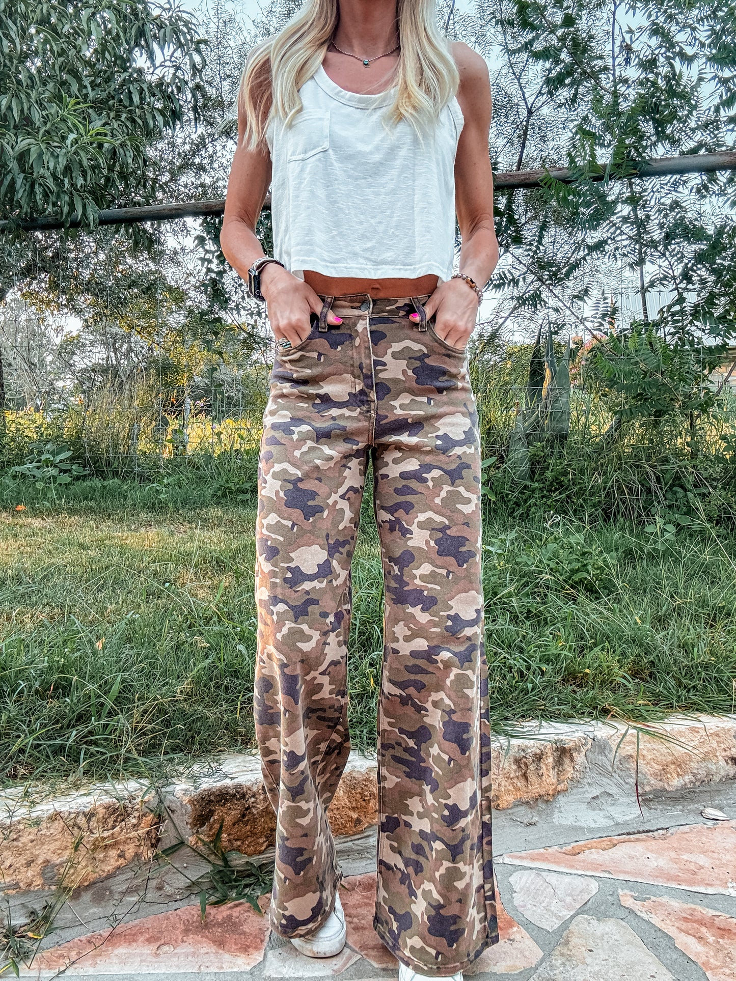 The Junction Wide Leg Camo Jeans - The Vintage Emmie
