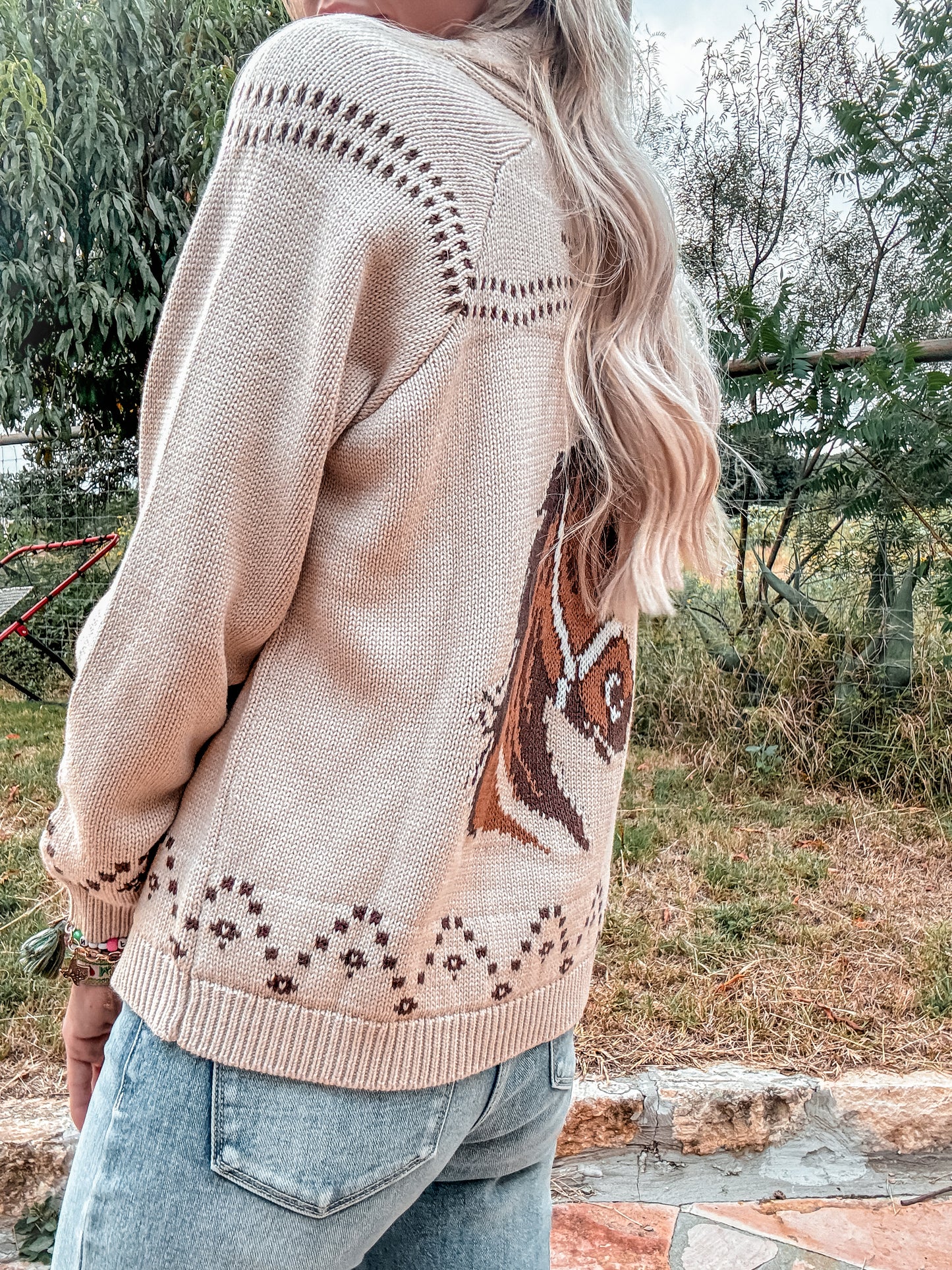 The Reagan Horse Cardigan - The Vintage Emmie