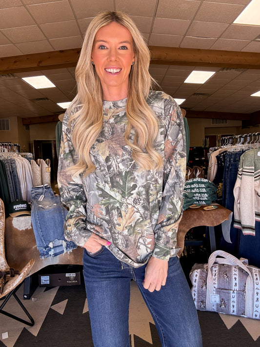 The Waltonia Camo Long Sleeve Tee - The Vintage Emmie