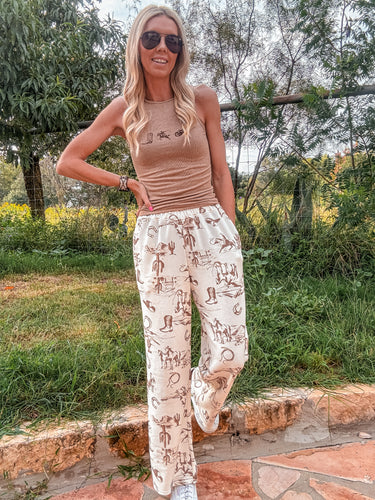 The Joyze Western Sweatpants (Cream) - The Vintage Emmie
