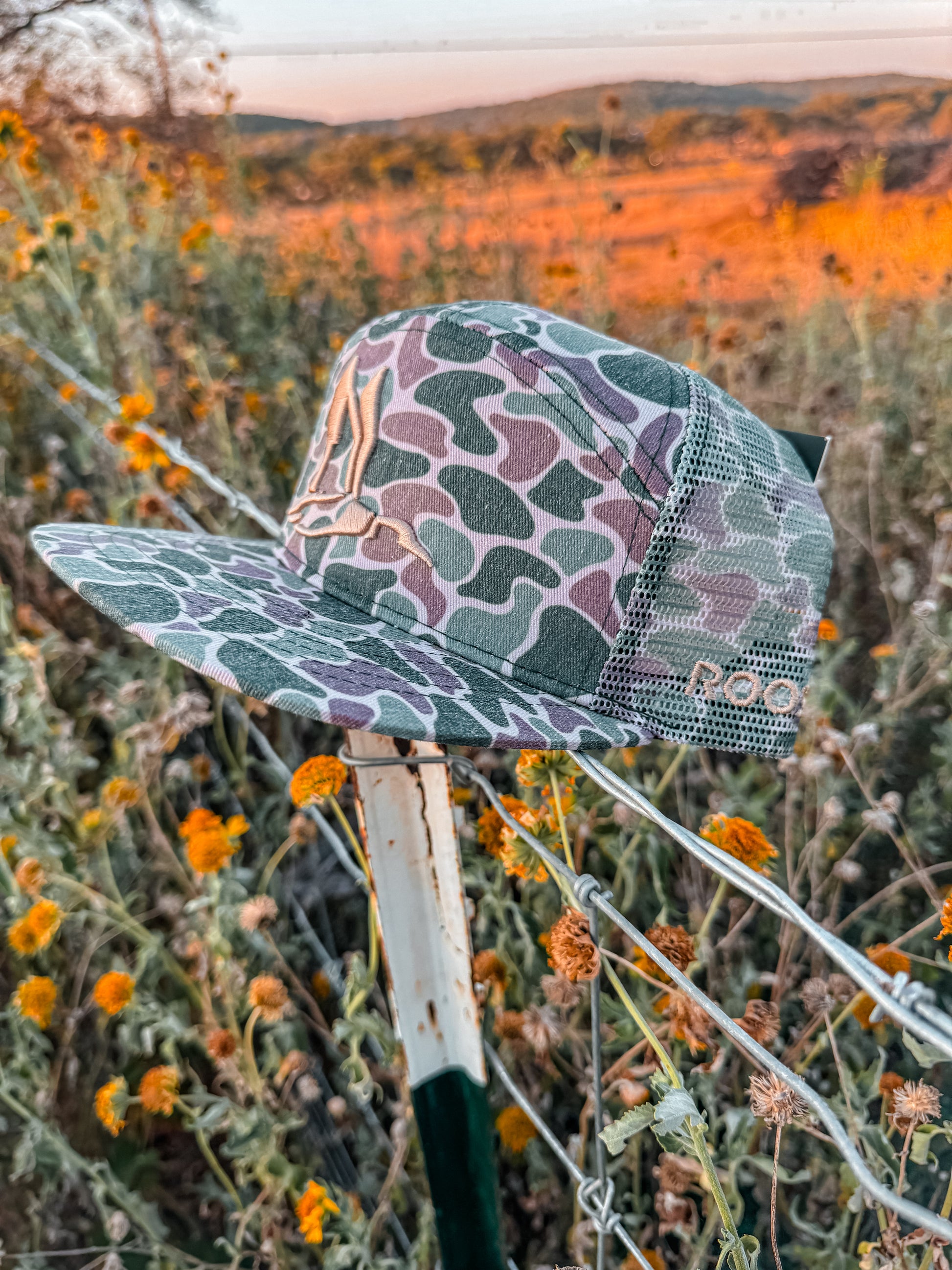 Roost WaterFowl 7 Panel 3D Puff Camo Mesh Hat - The Vintage Emmie