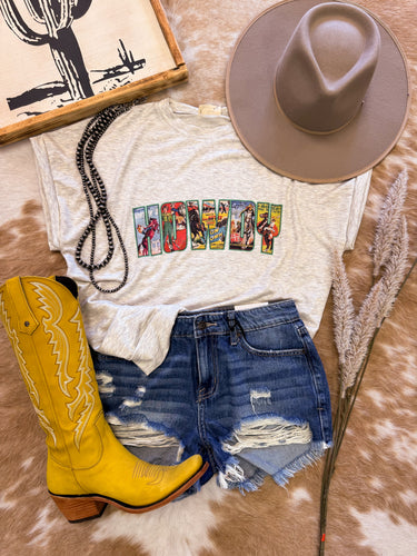 The Howdy Western Postcard Top (Off White)
