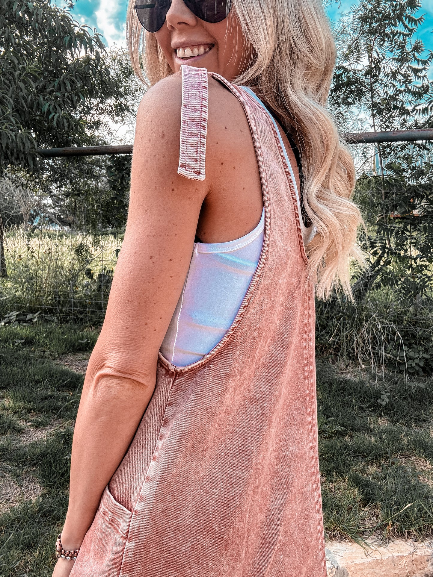 The Dixieland Overall Dress (Clay) - The Vintage Emmie